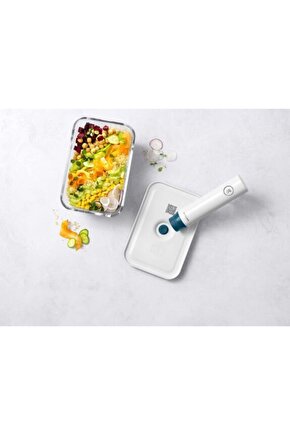 Fresh & Save Vakumlu Saklama Kabı - (L) - Borosilikat - Cam - Akdeniz Mavisi