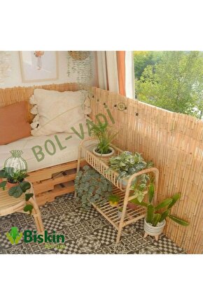 1Metre Yükseklik X 6 MetreGenişlik Bambu Kamış Hasır Çit Dekoratif Bahçe Balkon ve Duvar Çiti .