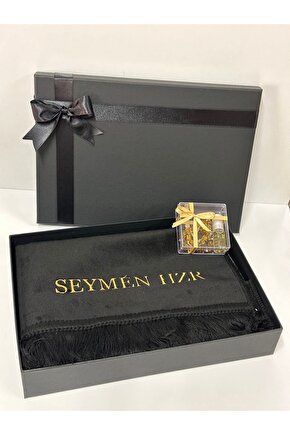 Damat Bohçası İsme Özel Çeyizlik Hediyelik Seccade Seti Aydın Seccade İsimli