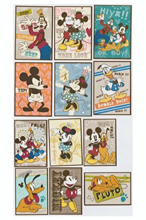 Mickey Mouse Temalı Laptop Tablet Telefon Sticker Seti