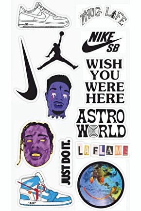 Travis Scoot Temalı Laptop Tablet Telefon Sticker Seti
