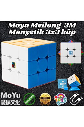 Orijinal MoYu Meilong 3x3 Manyetik Küp 3M - Moyu Speed Cube - Moyu 3x3 Zeka Küpü - Zeka Küpü - Magne