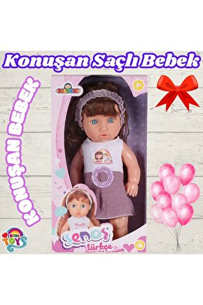 Senoş Saçlı Bebek - Türkçe Konuşan Senoş Et Bebek - Konuşan Bebek - Senoş Bebek - Saçlı Bebek - Bebe