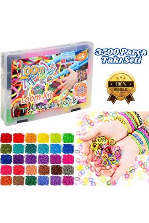 Orijinal Loom Twister 3500 Parça Seti - Takı Seti - Toka, Bilezik Ve Kolye Yapma Seti - Loom Twister