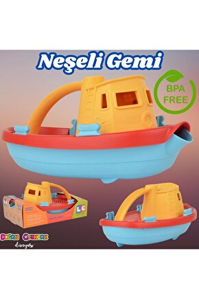 Lüx Neşeli Gemi - Plastik Gemi - Kırılmaz Oyuncak - Kırılmaz Gemi - Vapur Oyuncakları - Deniz Setler
