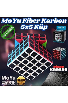 Orijinal MoYu Fiber Karbon 5x5 Küp - Moyu Speed Cube - Moyu Fiber Karbon 5x5 Zeka Küpü - Zeka Küpü -