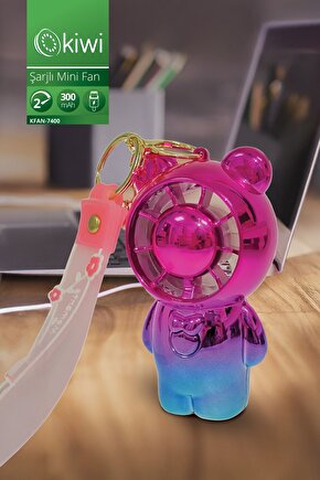 Kfan-7400 Şarjlı Portatif Taşınabilir Ultra Sessiz Mini Fan