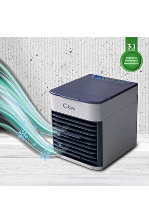 Kfan-7613 3ü 1 Arada Portatif Led Işıklı İyonizer Hava Soğutucu Nemlendirici ve Temizleyici