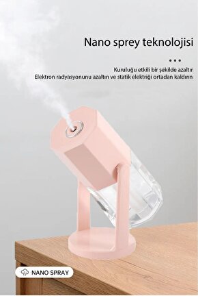 360 Derece Dönebilen USB Şarjlı Hava Nemlendirici Buhar Makinesi