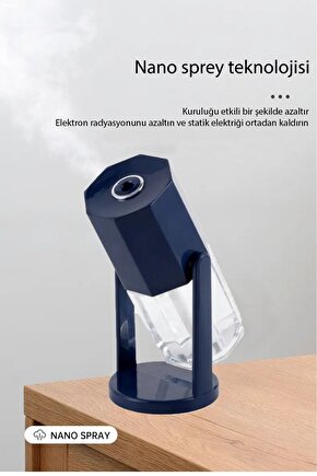 360 Derece Dönebilen USB Şarjlı Hava Nemlendirici Buhar Makinesi