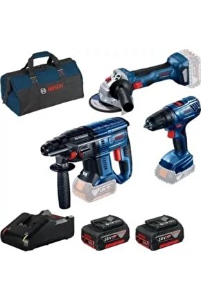 Gsr18v-50şarjlı Vidalama Gws180şarjlı Taşlama Gbh180 Şarjlı Kırıcıdelici 2x4ah Akü1xdolm Cihaz