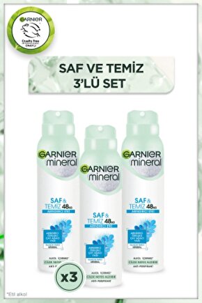 Mineral Saf&temiz Sprey Deodorant 3lü Set