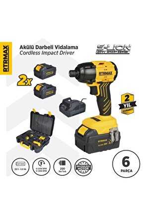 Rts5020 Şarjlı Torklu Vidalama Makinası Kömürsüz 200 Nm 2x4 Ah 20v Çift Akü S-lion - Akü Dahil