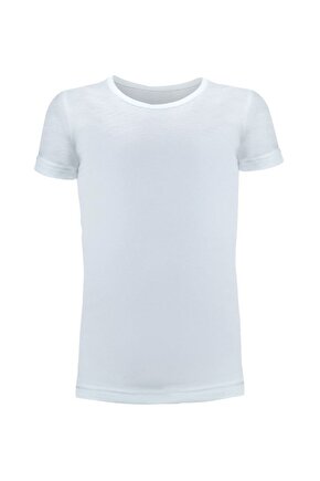 Unisex Çocuk, Beyaz, 1. Seviye Termal Kısa Kollu T-shirt, Içlik