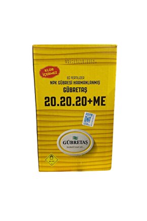 GÜBRETAŞ 20 20 20 Npk Gübresi 1 Kg, Azot, Fosfor, Potasyum Me, Orijinal Paket