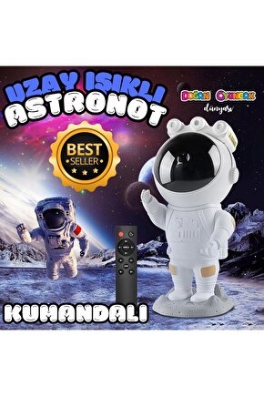 Astronot Galaksi Projektör Kumandalı Gece Lambası Yıldız Ve Samanyolu Projeksiyon Işığı - Astronot O