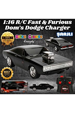 Fast & Furious Dom’s Dodge Charger RT 1:16 USB Şarjlı Uzaktan Kumandalı Araba - Kumandalı Araç - R