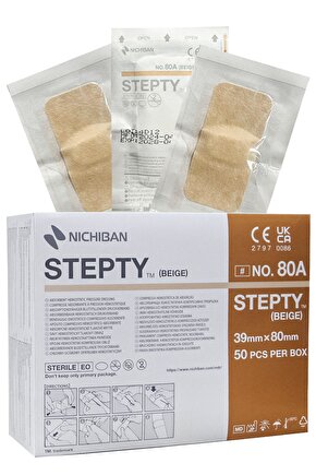 Stepty, Yara bandı, yüksek emiş kapasitesi, 50 adet, Dayanıklı, Fistül sonrası kullanım