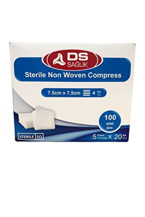 Steril Nonwoven Kompres Spanç 7.5x7.5 100 Adet