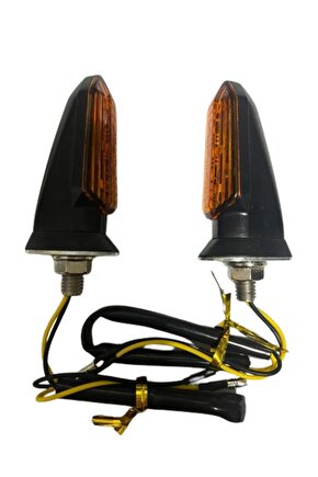 Motosiklet Sinyal Lamba Üniversal 12V Sarı Cam Sarı Led 2Li