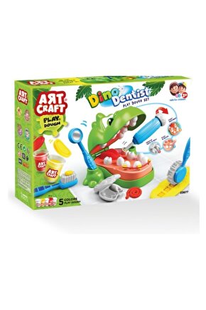 Art Craft Dino Dentist Oyun Hamuru Seti - Play Dough Dinozor Dişçi Seti