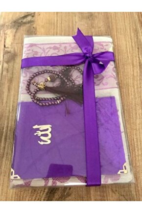 Zigana Home 3 Parça Seccade Seti.1 Seccade 1 Yasini Şerif 1 Tesbih Mor Renk77665