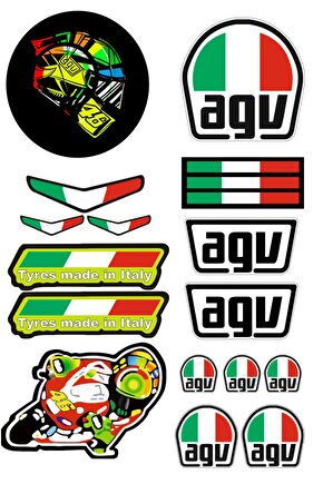 AGV STİCKER SETİ MOTORSİKLET KASK