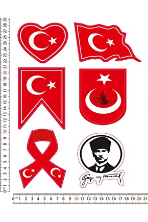 TÜRK BAYRAĞI MOTORSİKLET ARAÇ KASK LEPTOP TELEFON ARKASI STİCKER ÇIKARTMA SETİ