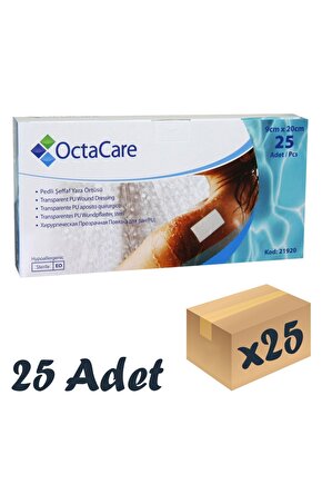 Şeffaf Pedli Su Geçirmez Yara Örtüsü Tekli Steril Paket 9 CM x 15 CM 25 Adet Tekli Steril Paket