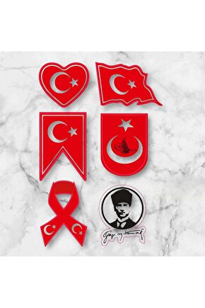 Türk Bayrağı ve Atatürk Temalı Sticker Seti - Vatan Sevgisini Yansıtan Özel Tasarımlar