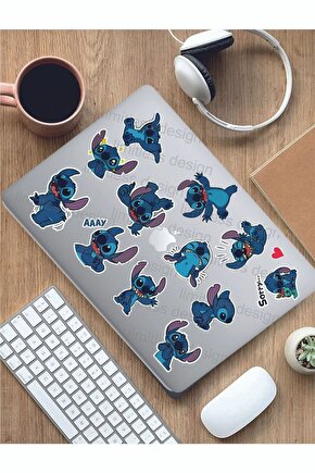Lilo and Stitch Temalı Laptop Tablet Defter Araba Motor sticker seti