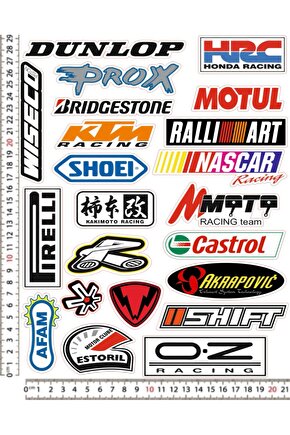 DUNLOP HRC MOTORSİKLET KASK LEPTOP TELEFON ARKASI STİCKER ÇIKARTMA SETİ