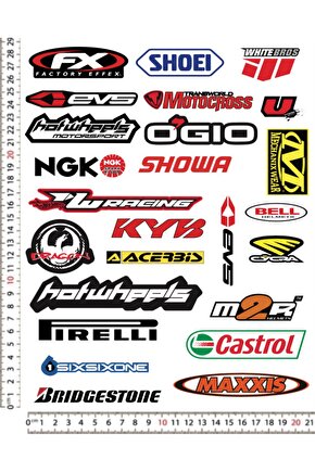 MOTORSİKLET KASK LEPTOP TELEFON ARKASI STİCKER ÇIKARTMA SETİ