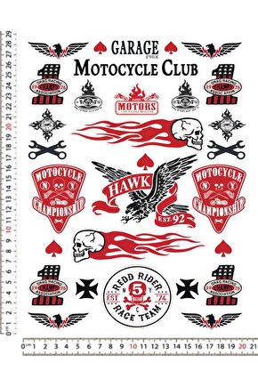 MOTOCYCLE CLUB MOTORSİKLET KASK LEPTOP TELEFON ARKASI STİCKER ÇIKARTMA SETİ