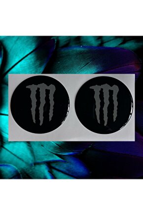 Monster Damla Sticker 3d 5x5 Cm 2 Adet