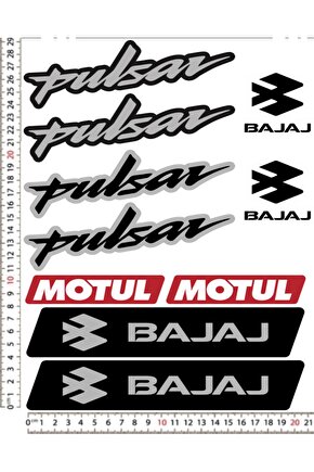 PULSAR MOTUL BAJAJ MOTORSİKLET KASK STİCKER ÇIKARTMA SETİ