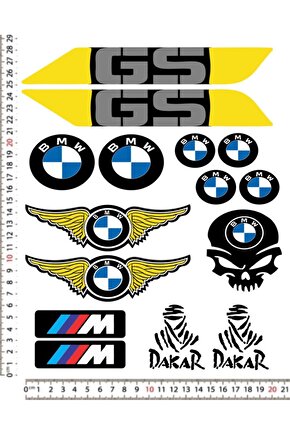 BMW MOTORSİKLET KASK STİCKER ÇIKARTMA SETİ