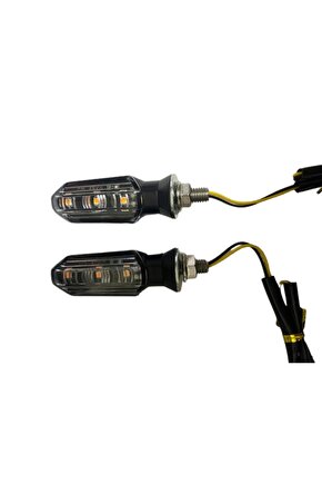 Motosiklet Sinyal Lamba Üniversal 12V Beyaz Cam Sarı Led 2Li