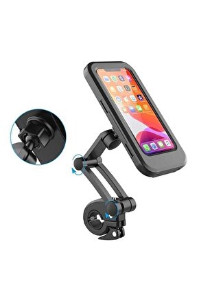 Portatif Universal Motosiklet Bisiklet Su Geçirmez Telefon Tutucu SİYAH