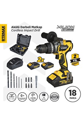 Rtx3010 Şarjlı Darbeli Matkap Kömürsüz 70 Nm 2x4 Ah Plus Çift Akü X-lion - Akü Dahil