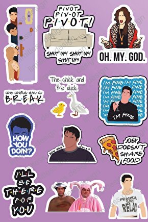 Friends Temalı Laptop Tablet Telefon Sticker Seti