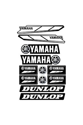Yamaha Motosiklet Sticker Seti | 17 Parça | Su Geçirmez & Dayanıklı Etiketler | Dunlop Logolu