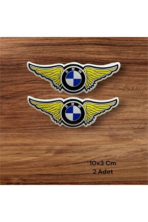 BMW Kanatlı Sticker - 2 Adet (10x3 cm)