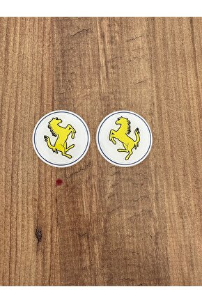 FERRARİ SARI BEYAZ DAMLA STİCKER 5x5 CM 2 ADET