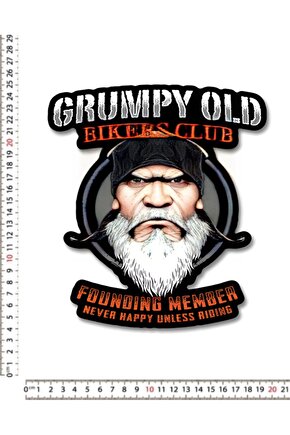 GRUMPY OLD BİKERS CLUB MOTORSİKLET LEPTOP DOLAP STİCKER ÇIKARTMA