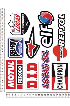 MOTUL ELF RESPOL MOTORSİKLET KASK STİCKER ÇIKARTMA SETİ