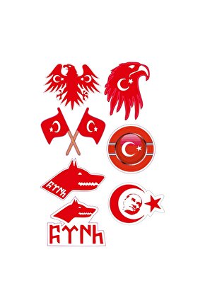 Bozkurt, Türk Bayrağı ve Atatürk Temalı Sticker Seti Milli Ruhun Gücüyle Tasarlandı