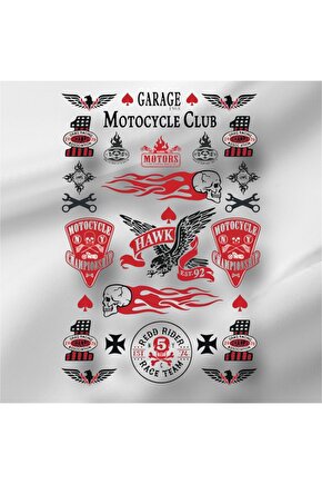 GARAGE MOTORCYCLE CLUB** - Motosiklet Tutkunlarına Özel Sticker Koleksiyonu