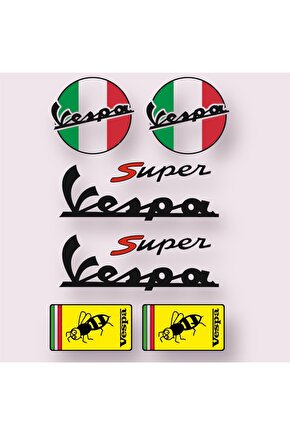 VESPA STİCKER SETİ MOTORSİKLET KASK