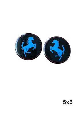 Ferrari Tarzı Arma Sticker (2’li Set) – 5x5 cm